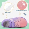 LeIsfIt Kids Girls Boys Shoes Wide Barefoot Shoes Kids Anti-Slip Sneakers Lightweight Hiking Sneakers for Toddler Little Big Kid(Pinkpurple)