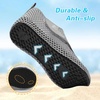 LeIsfIt Water Shoes for Women Men Swim Beach Barefoot Shoes Quick Dry Aqua Socks for Pool Diving Boating River Yoga Lake Surf(Grey/Knit)