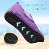 LeIsfIt Water Shoes for Women Men Swim Beach Barefoot Shoes Quick Dry Aqua Socks for Pool Diving Boating River Yoga Lake Surf(Purple/Knit)