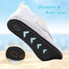 LeIsfIt Water Shoes for Women Men Swim Beach Barefoot Shoes Quick Dry Aqua Socks for Pool Diving Boating River Yoga Lake Surf(White/Knit)