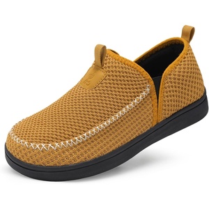 LeIsfIt Men’s Barefoot Slip-On Shoes Wide Toe Box Breathable Walking Shoes Non-Slip Zero Drop Footwear for Everyday Work Travel & Outdoor Activities(Brown)
