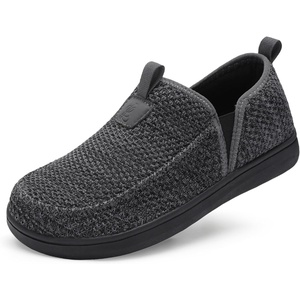 LeIsfIt Men’s Barefoot Slip-On Shoes Wide Toe Box Breathable Walking Shoes Non-Slip Zero Drop Footwear for Everyday Work Travel & Outdoor Activities(Grey)