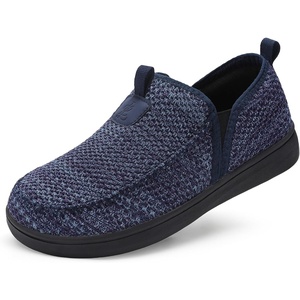 LeIsfIt Men’s Barefoot Slip-On Shoes Wide Toe Box Breathable Walking Shoes Non-Slip Zero Drop Footwear for Everyday Work Travel & Outdoor Activities(Navy)