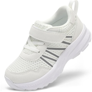 LeIsfIt Toddler Shoes Boys Girls Lightweight Athletic Sneakers Kids Non-Slip Cushioned Sneakers for Daily Play & Running(White)