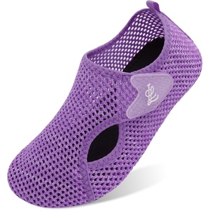 LeIsfIt Water Shoes for Women Men Swim Beach Barefoot Shoes Quick Dry Aqua Socks for Pool Diving Boating River Yoga Lake Surf(Purple/Knit)