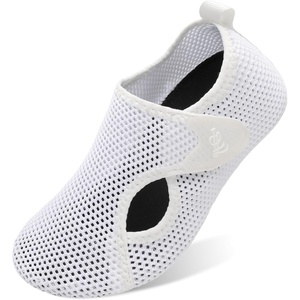 LeIsfIt Water Shoes for Women Men Swim Beach Barefoot Shoes Quick Dry Aqua Socks for Pool Diving Boating River Yoga Lake Surf(White/Knit)