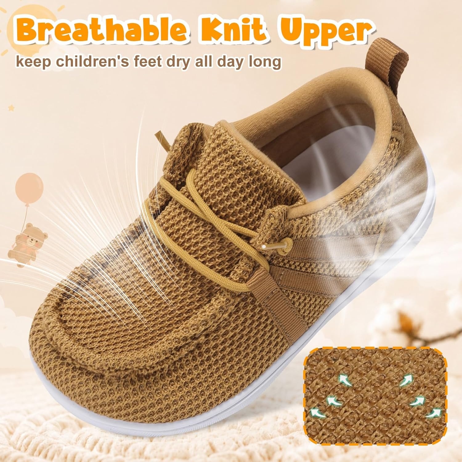 image:imageLeIsfIt Barefoot Toddler Shoes Wide Toe Box SlipOn Casual Shoes for Boys amp Girls Breathable Flexible Loafers for Indoor amp OutdoorBrown