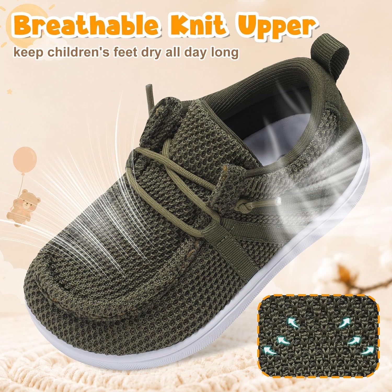 image:imageLeIsfIt Barefoot Toddler Shoes Wide Toe Box SlipOn Casual Shoes for Boys amp Girls Breathable Flexible Loafers for Indoor amp OutdoorGreen