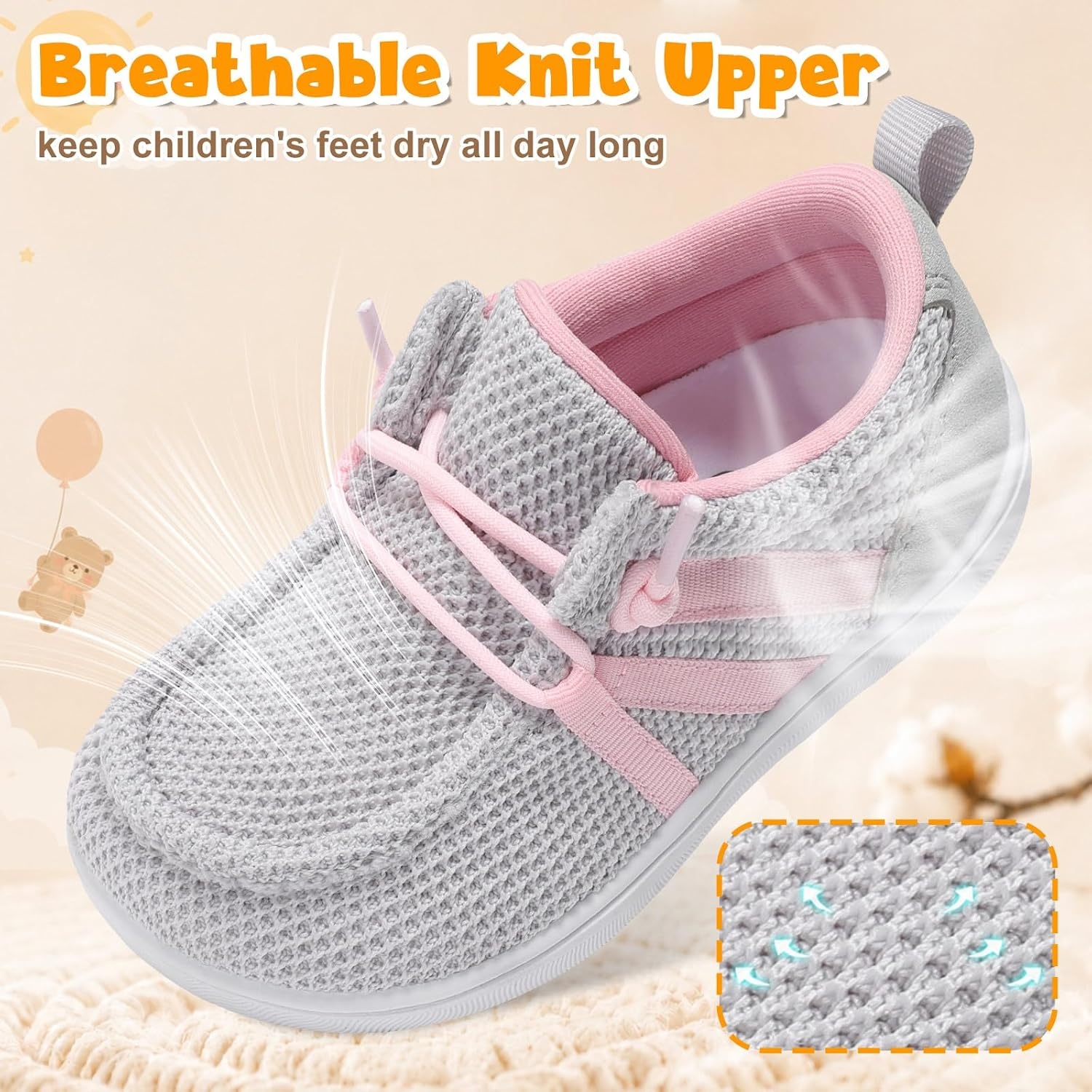 image:imageLeIsfIt Barefoot Toddler Shoes Wide Toe Box SlipOn Casual Shoes for Boys amp Girls Breathable Flexible Loafers for Indoor amp OutdoorGrey