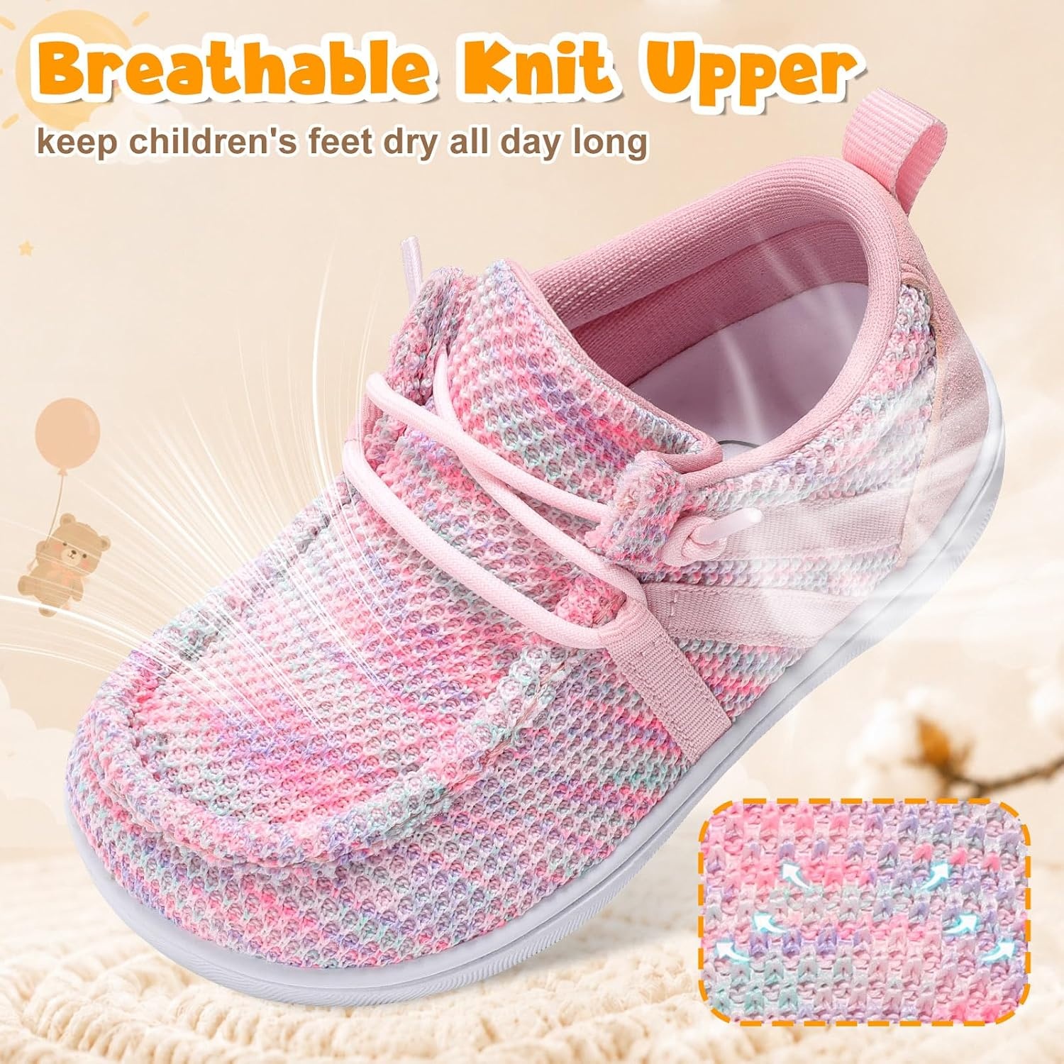 image:imageLeIsfIt Barefoot Toddler Shoes Wide Toe Box SlipOn Casual Shoes for Boys amp Girls Breathable Flexible Loafers for Indoor amp OutdoorPink