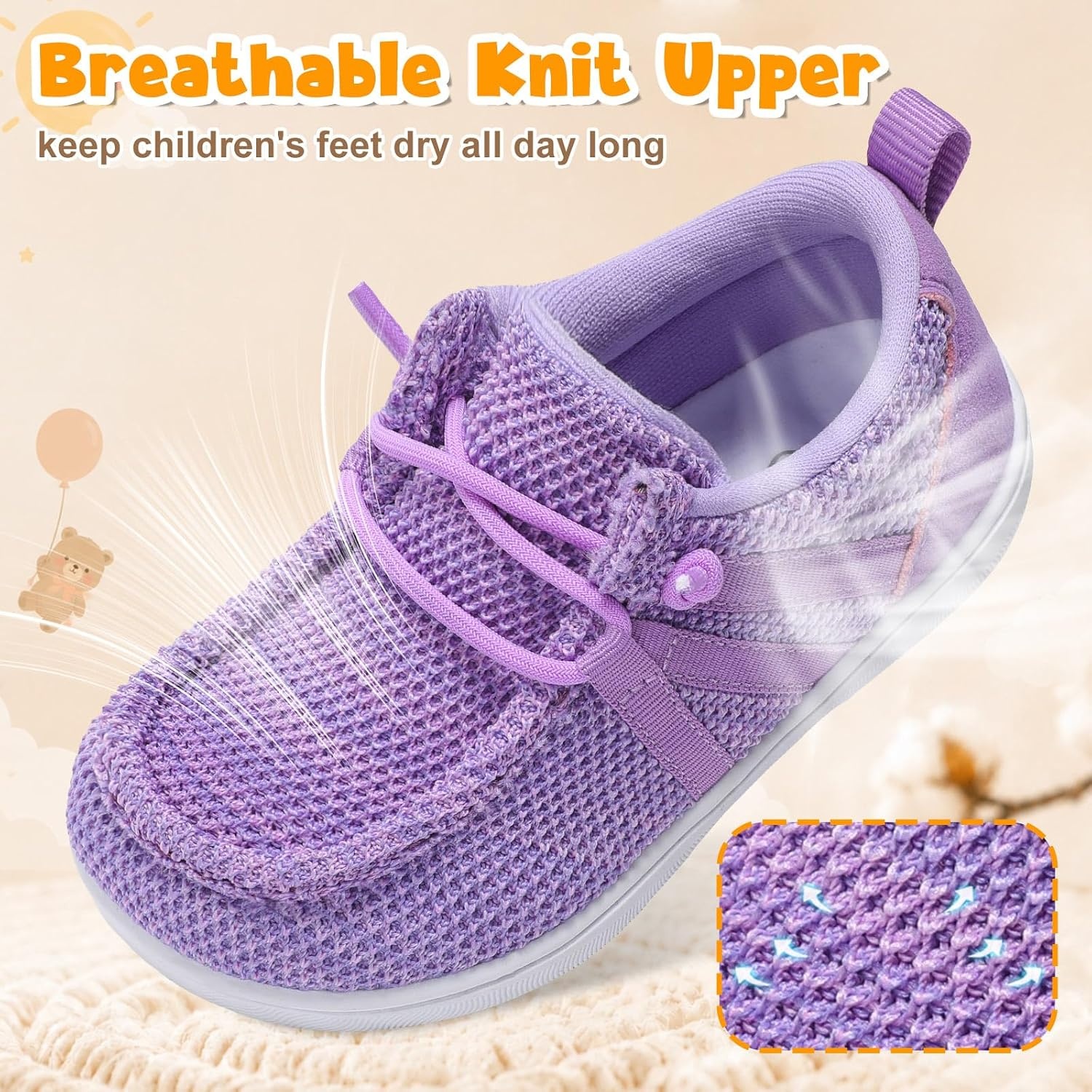 image:imageLeIsfIt Barefoot Toddler Shoes Wide Toe Box SlipOn Casual Shoes for Boys amp Girls Breathable Flexible Loafers for Indoor amp OutdoorPurple