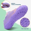 LeIsfIt Kids Barefoot Shoes Boys Girls Wide Toe Box Zero Drop Sneakers | Breathable Knit Upper, Hook and Loop Closure, Anti-Slip Outsole, Reinforced Toe, Minimalist, Hiking, Climbing, Outdoor(Pinkpurple)