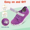 LeIsfIt Kids Barefoot Shoes Boys Girls Wide Toe Box Zero Drop Sneakers | Breathable Knit Upper, Hook and Loop Closure, Anti-Slip Outsole, Reinforced Toe, Minimalist, Hiking, Climbing, Outdoor(Purple)