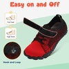 LeIsfIt Kids Barefoot Shoes Boys Girls Wide Toe Box Zero Drop Sneakers | Breathable Knit Upper, Hook and Loop Closure, Anti-Slip Outsole, Reinforced Toe, Minimalist, Hiking, Climbing, Outdoor(Redblack)