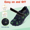 LeIsfIt Kids Barefoot Shoes Boys Girls Wide Toe Box Zero Drop Sneakers | Breathable Knit Upper, Hook and Loop Closure, Anti-Slip Outsole, Reinforced Toe, Minimalist, Hiking, Climbing, Outdoor(Navydinosaur)