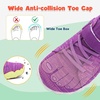 LeIsfIt Kids Barefoot Shoes Boys Girls Wide Toe Box Zero Drop Sneakers | Breathable Knit Upper, Hook and Loop Closure, Anti-Slip Outsole, Reinforced Toe, Minimalist, Hiking, Climbing, Outdoor(Purple)