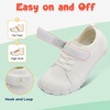 LeIsfIt Kids Barefoot Shoes Boys Girls Wide Toe Box Zero Drop Sneakers | Breathable Knit Upper, Hook and Loop Closure, Anti-Slip Outsole, Reinforced Toe, Minimalist, Hiking, Climbing, Outdoor(White)
