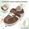 LeIsfIt Toddler Sneakers Boys Girls Wide Toe Box Barefoot Shoes | Zero Drop Sole, Hook and Loop Closure, Breathable Mesh Upper, Removable Insole, Non-Slip Sole, Walking Tennis Outdoor Play(Chocolate)