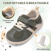 LeIsfIt Toddler Sneakers Boys Girls Wide Toe Box Barefoot Shoes | Zero Drop Sole, Hook and Loop Closure, Breathable Mesh Upper, Removable Insole, Non-Slip Sole, Walking Tennis Outdoor Play(Darkgreen)