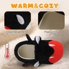 Toddler Slippers Boys Girls Cartoon Plush House Shoes | Cute Animal Design, Plush Warm Lining, Slip On Design, Non Slip Rubber Sole, Wide Toe Box(Batblack)