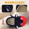 Toddler Slippers Boys Girls Cartoon Plush House Shoes | Cute Animal Design, Plush Warm Lining, Slip On Design, Non Slip Rubber Sole, Wide Toe Box(Batnavy)