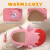 Toddler Slippers Boys Girls Cartoon Plush House Shoes | Cute Animal Design, Plush Warm Lining, Slip On Design, Non Slip Rubber Sole, Wide Toe Box(Batpink)