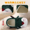 Toddler Slippers Boys Girls Cartoon Plush House Shoes | Cute Animal Design, Plush Warm Lining, Slip On Design, Non Slip Rubber Sole, Wide Toe Box(Deergreen)