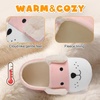 Toddler Slippers Boys Girls Cartoon Plush House Shoes | Cute Animal Design, Plush Warm Lining, Slip On Design, Non Slip Rubber Sole, Wide Toe Box(Dogpink)