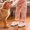Toddler Slippers Boys Girls Cartoon Plush House Shoes | Cute Animal Design, Plush Warm Lining, Slip On Design, Non Slip Rubber Sole, Wide Toe Box(Dogpink)