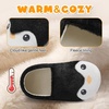 Toddler Slippers Boys Girls Cartoon Plush House Shoes | Cute Animal Design, Plush Warm Lining, Slip On Design, Non Slip Rubber Sole, Wide Toe Box(Penguinblack)