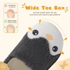 Toddler Slippers Boys Girls Cartoon Plush House Shoes | Cute Animal Design, Plush Warm Lining, Slip On Design, Non Slip Rubber Sole, Wide Toe Box(Penguingrey)
