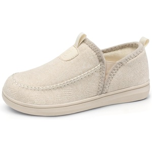 Women’s Slippers Wide Toe Box Memory Foam Slip-On House Shoes | Warm Plush Lining, Non Slip Outsole, Indoor Outdoor Comfort, Machine Washable, Cozy Gift Choice(Beige)