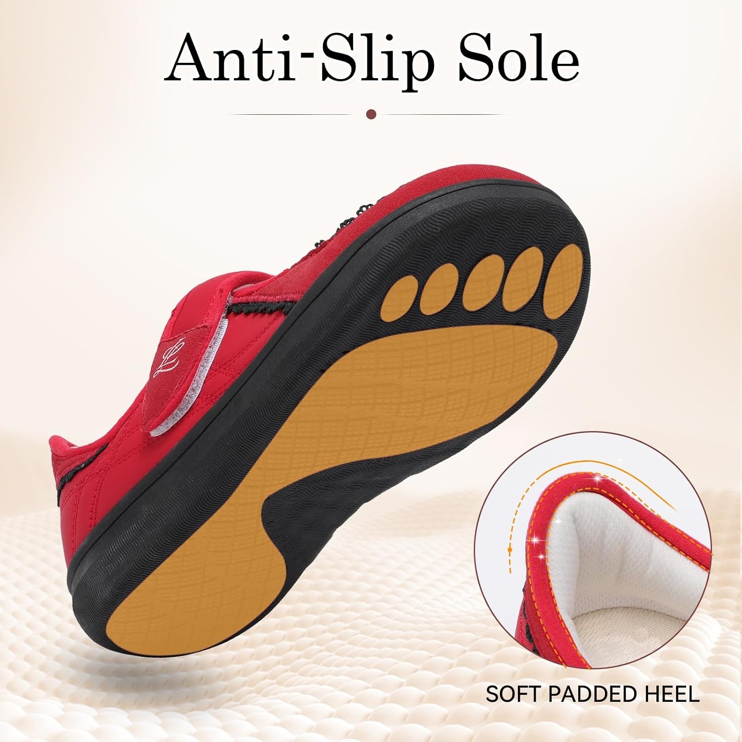 image:imageLeIsfIt Womens Mary Jane Flats Wide Toe Box Comfortable Walking ShoesRed