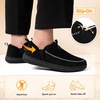LeIsfIt Men’s Moccasin Slippers Wide Toe Box Memory Foam House Shoes(Black)
