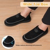 LeIsfIt Men’s Moccasin Slippers Wide Toe Box Memory Foam House Shoes(Black)