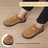 LeIsfIt Men’s Moccasin Slippers Wide Toe Box Memory Foam House Shoes(Brown)