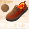LeIsfIt Men’s Moccasin Slippers Wide Toe Box Memory Foam House Shoes(Brown)