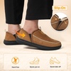 LeIsfIt Men’s Moccasin Slippers Wide Toe Box Memory Foam House Shoes(Brown)