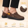 LeIsfIt Men’s Moccasin Slippers Wide Toe Box Memory Foam House Shoes(Chocolate)