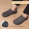 LeIsfIt Men’s Moccasin Slippers Wide Toe Box Memory Foam House Shoes(Darkgrey)