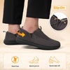 LeIsfIt Men’s Moccasin Slippers Wide Toe Box Memory Foam House Shoes(Darkgrey)