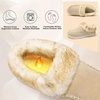 LeIsfIt Women’s Fuzzy Slippers Wide Toe Box Memory Foam House Shoes(Beige)