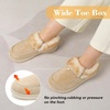LeIsfIt Women’s Fuzzy Slippers Wide Toe Box Memory Foam House Shoes(Beige)