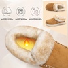 LeIsfIt Women’s Fuzzy Slippers Wide Toe Box Memory Foam House Shoes(Brown)