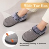LeIsfIt Women’s Fuzzy Slippers Wide Toe Box Memory Foam House Shoes(Grey)