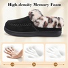 LeIsfIt Women’s Fuzzy Slippers Wide Toe Box Memory Foam House Shoes(Leopard)