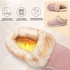 LeIsfIt Women’s Fuzzy Slippers Wide Toe Box Memory Foam House Shoes(Pink)