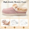 LeIsfIt Women’s Fuzzy Slippers Wide Toe Box Memory Foam House Shoes(Pink)