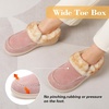 LeIsfIt Women’s Fuzzy Slippers Wide Toe Box Memory Foam House Shoes(Pink)