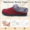 LeIsfIt Women’s Fuzzy Slippers Wide Toe Box Memory Foam House Shoes(Red)